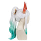 Side view of Yamato basic cosplay wig with white hair and blue gradient tips