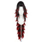 Yoriichi Tsugikuni cosplay wig with long black red flowing hair styled for Demon Slayer accuracy