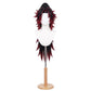 Yoriichi Tsugikuni cosplay wig with long black red flowing hair styled for Demon Slayer accuracy
