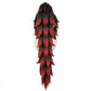 Back view of Yoriichi Tsugikuni Kokushibo long black red cosplay wig showing smooth fibers and full lengt