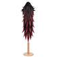 Back view of Yoriichi Tsugikuni Kokushibo long black red cosplay wig showing smooth fibers and full lengt