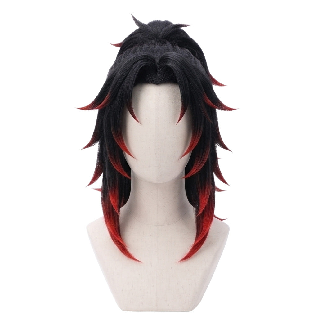 DIY styling wig for recreating Yoriichi and Kokushibo’s long layered hairstyle