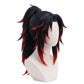 Black and red anime cosplay wig inspired by Yoriichi Tsugikuni and Kokushibo from Demon Slayer