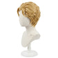 Yoshikage Kira blonde wig on a white mannequin head against a white background