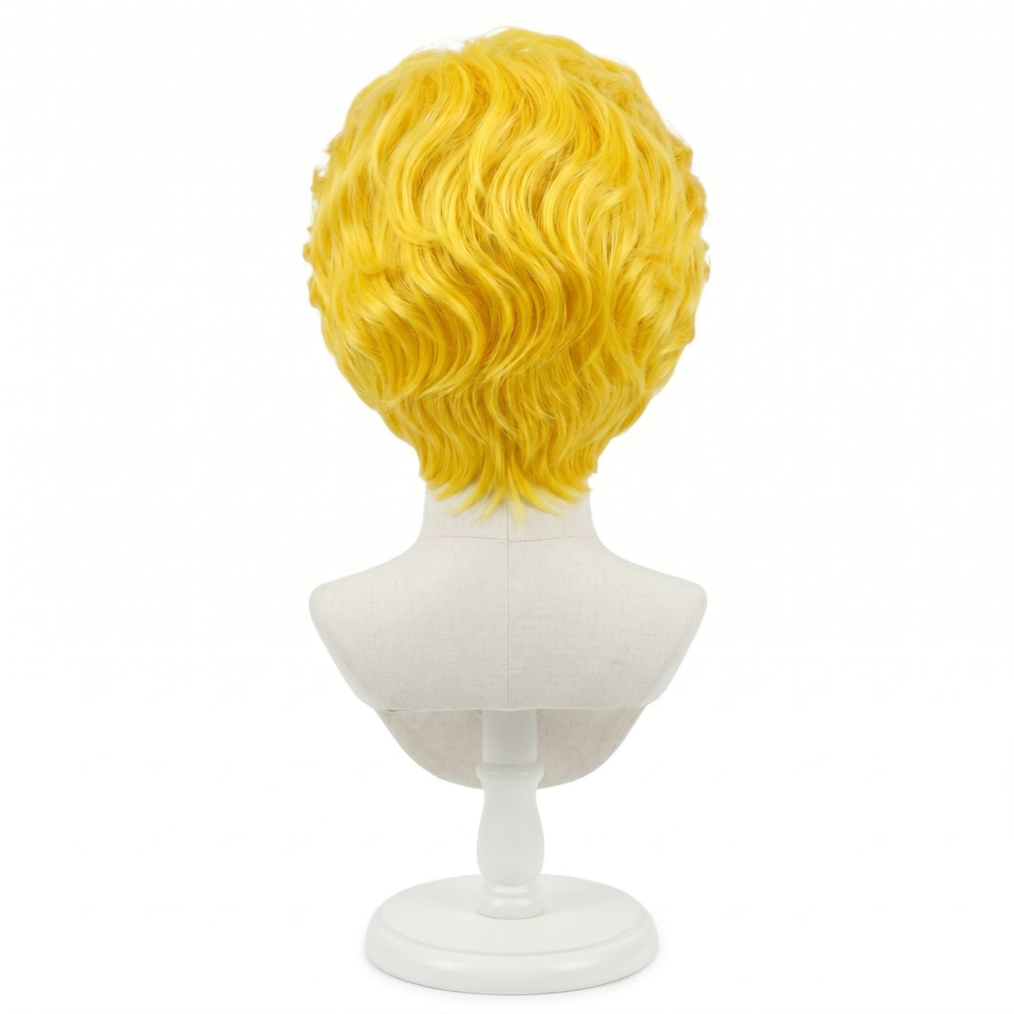 Back view of Yoshikage Kira wig showing natural layering and volume