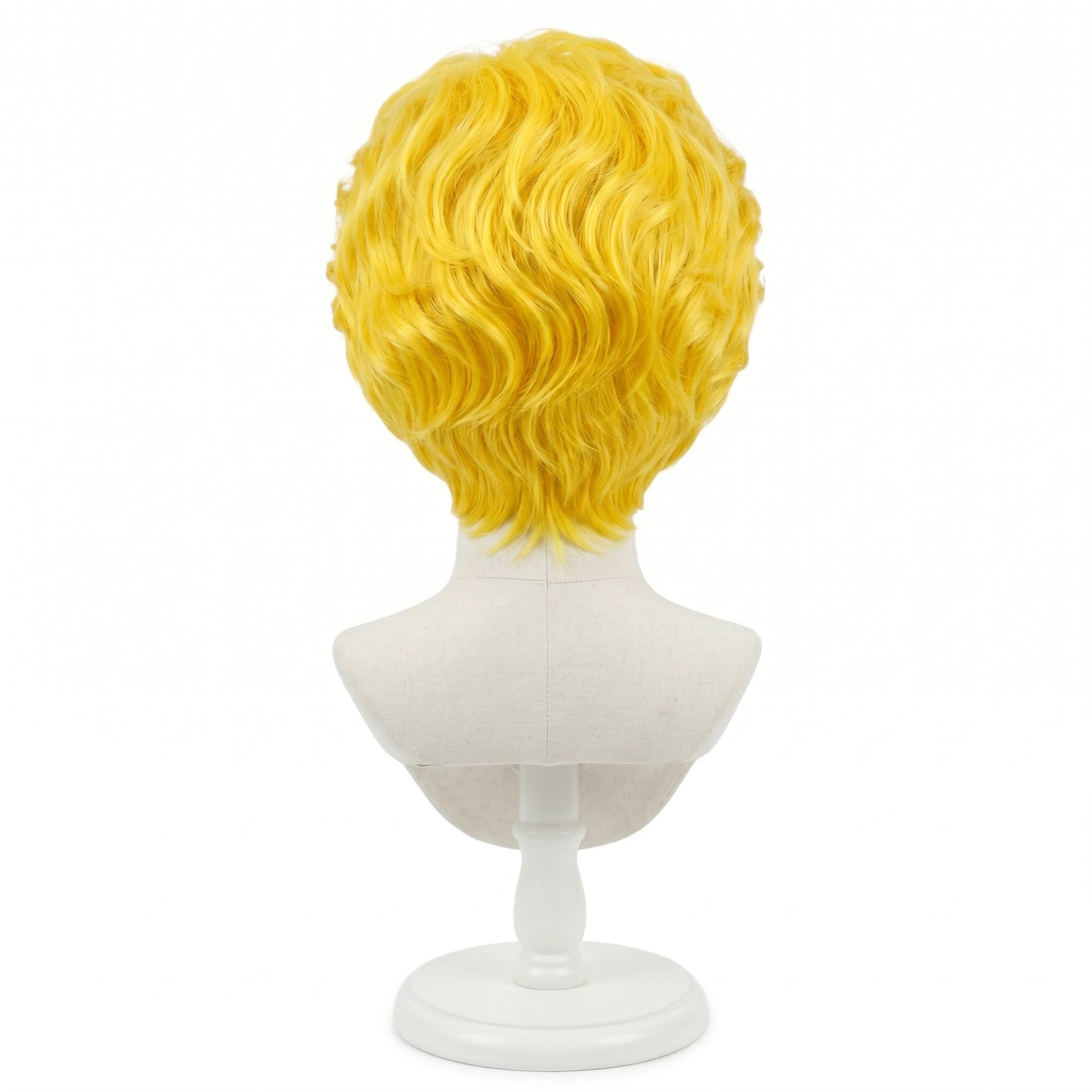 Back view of Yoshikage Kira wig showing natural layering and volume