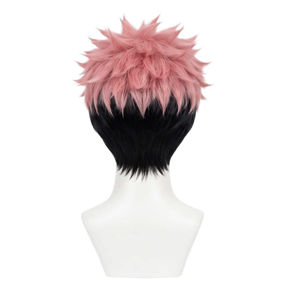 Back view of Jujutsu Kaisen Yuji Itadori cosplay wig