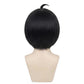 Back view of short Yuri Briar cosplay wig with unstyled fibers