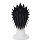 Back view of Zack Fair cosplay wig featuring textured black spiky layers, structured anime styling, and the iconic Final Fantasy VII character hairstyle shape