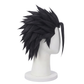 Right side view of Zack Fair wig featuring structured black spikes, smooth synthetic fibers, angled layers, and the signature SOLDIER hairstyle silhouette