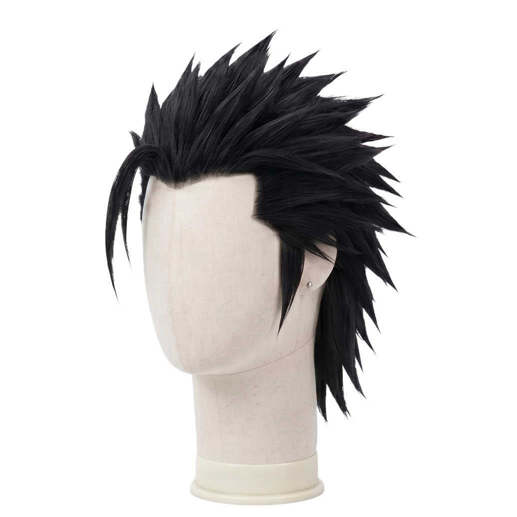 Black anime-inspired cosplay wig based on Zack Fair from Final Fantasy