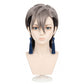 Front view of Zanka Nijiku cosplay wig with slicked-back mullet style