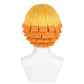 Back view of Demon Slayer Zenitsu wig with short, layered gradient hair