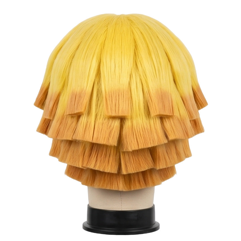 Back view of Demon Slayer Zenitsu Agatsuma wig