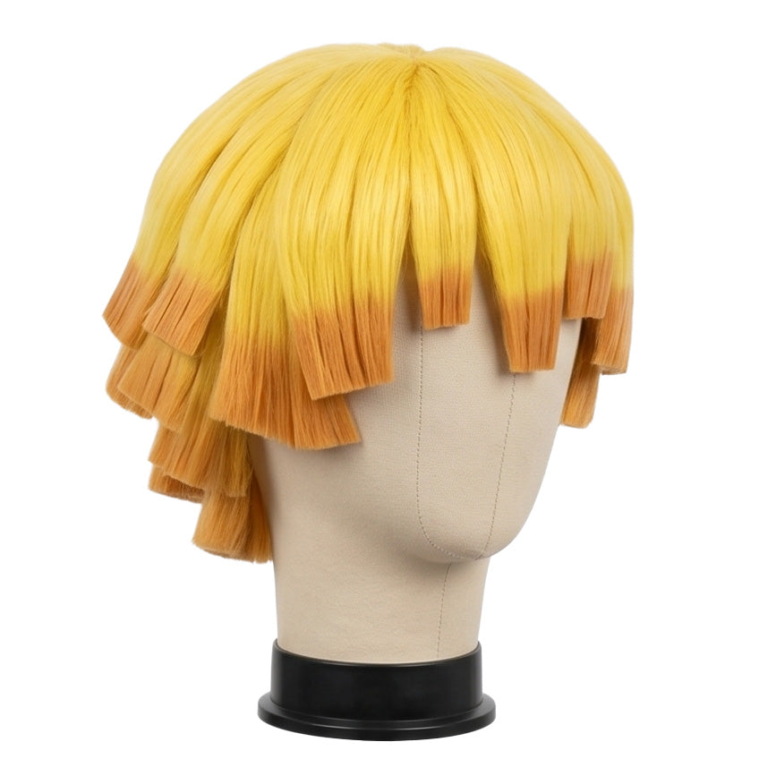 premium heat-resistant fibers on Zenitsu cosplay wig