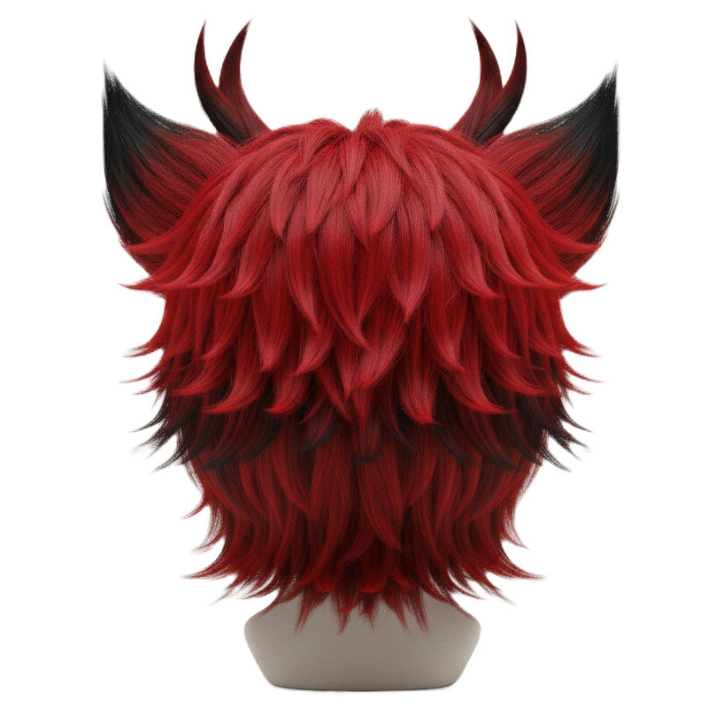 Alastor Wig Back View Featuring Pre-Styled Volume and Sharp Layers