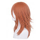 Side view of Angel Devil Chainsaw Man wig with layered orange fibers