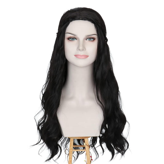 Arwen Long Wavy black Costume Wig