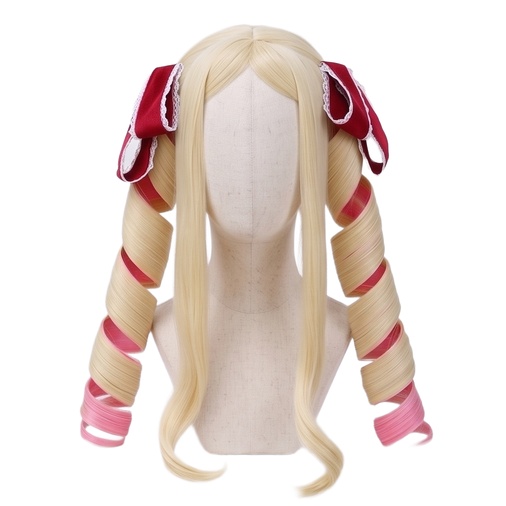 DIY styling wig for recreating Beatrice’s curled twin-tail hairstyle