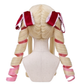 Back view of Beatrice cosplay wig with unstyled fibers