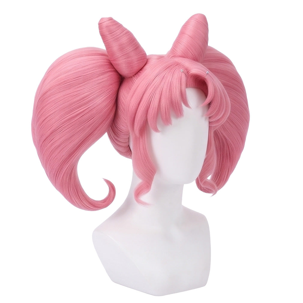 Pink anime cosplay wig inspired by Chibiusa Tsukino from Sailor Moon