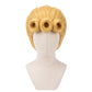 DIY styling wig for recreating Giorno’s oversized forehead curls and braided tail hairstyle