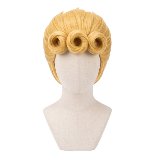 DIY styling wig for recreating Giorno’s oversized forehead curls and braided tail hairstyle