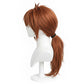Himura Kenshin cosplay wig side view with soft medium-length brown hair