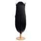 Back view of Kanae Kocho long black cosplay wig with flowing fibers