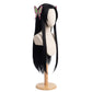 Three-quarter view of Kanae Kocho waist-length black basic cosplay wig