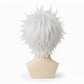 Back view of Killua Zoldyck wig with textured white fibers