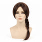 Lara Croft cosplay wig unstyled on mannequin head – front view