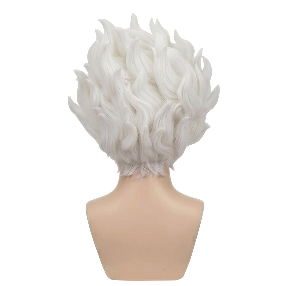 Back view displaying full volume and dynamic hair of Gear 5 Luffy wig