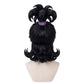 Back view of Beetlejuice Lydia Deetz wig with ponytail styling