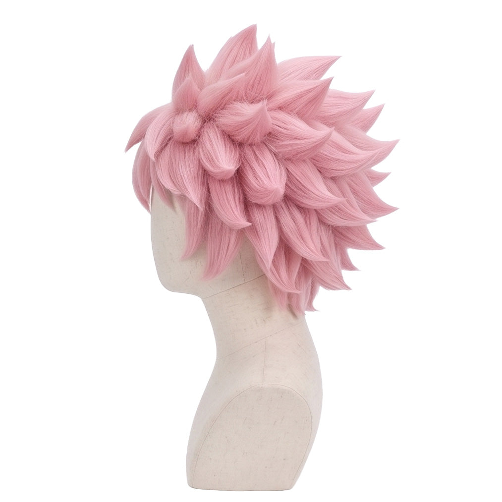Side view of My Hero Academia Mina Ashido pink basic cosplay wig