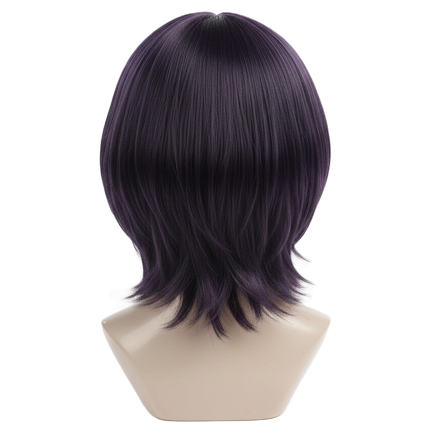 Back view of Motoko Kusanagi wig showing textured layers