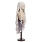 Three-quarter view of Necrass Arknights cosplay wig with eye-covering bangs