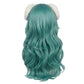 Back view of Nelliel wig displaying full flowing teal hair
