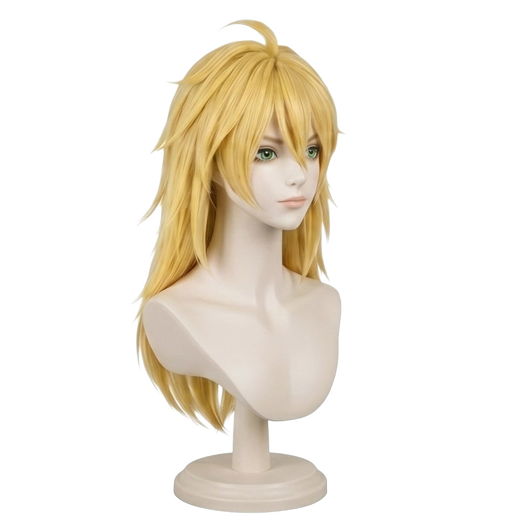 Premium blonde heat-resistant fibers on Nikaido wig