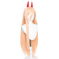 Chainsaw Man Anime Long Orange Straight Power Cosplay Wigs with Bangs for Women Halloween Wig
