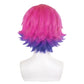 Back view of Ramona Flowers wig featuring short layered pink purple hair, smooth textured fibers, and the signature alternative bob hairstyle silhouette
