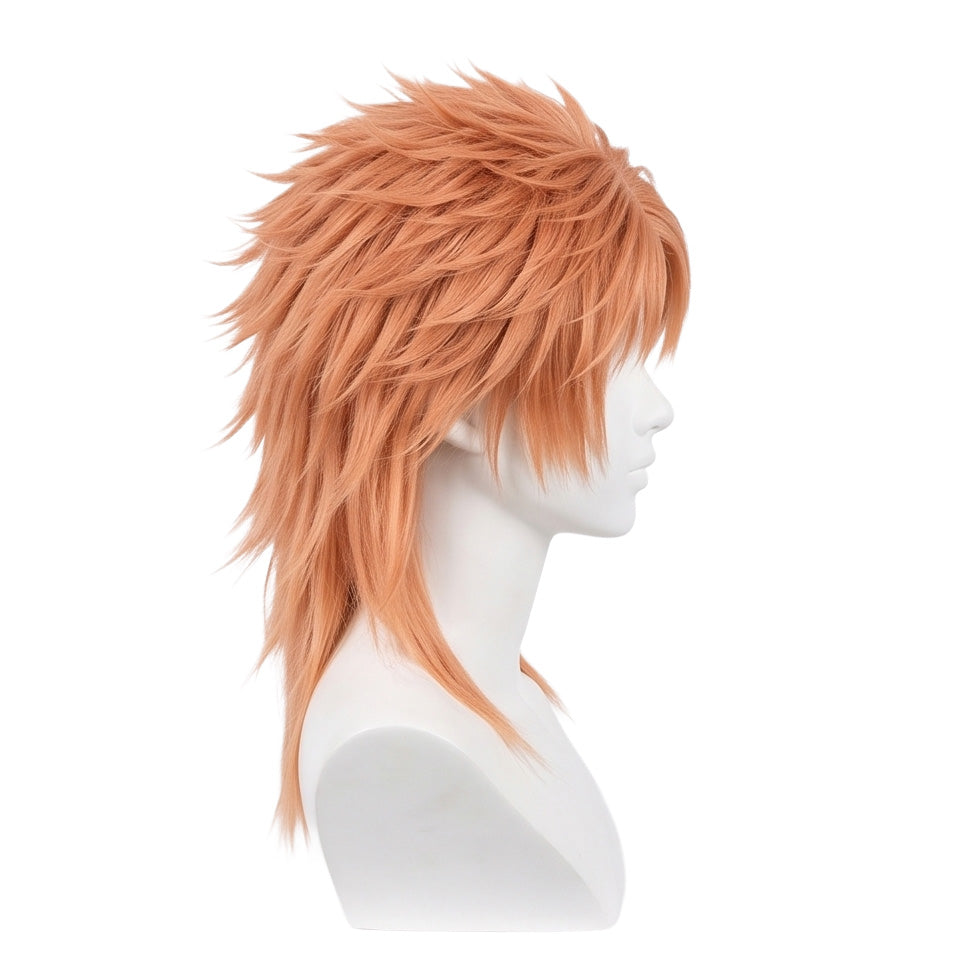 Right side view of Sabito cosplay wig with messy layered fibers