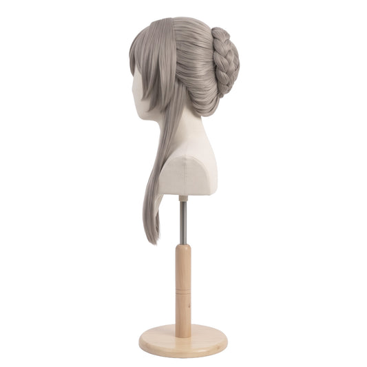 Left side view of Genshin Impact Sandrone cosplay wig with face-framing hair