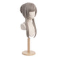 Three-quarter view of Sandrone light ashy-brown cosplay wig