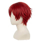 Side view showing dual-colored fibers (white and crimson) of Todoroki wig