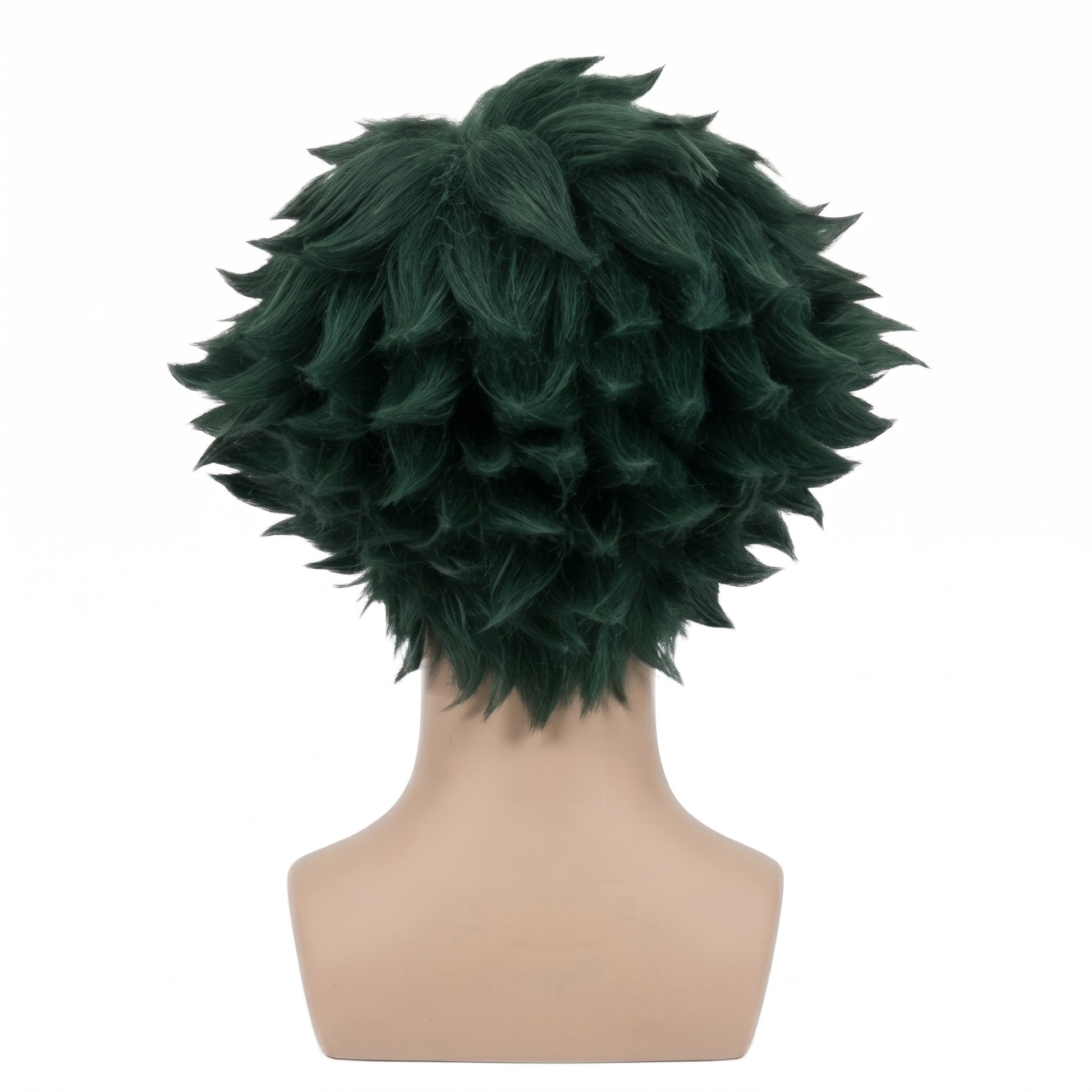 Back view of Spike Spiegel wig with anime-accurate messy curls