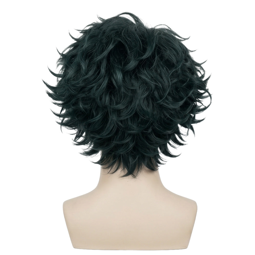 Back view of Cowboy Bebop Spike wig showing layered texture