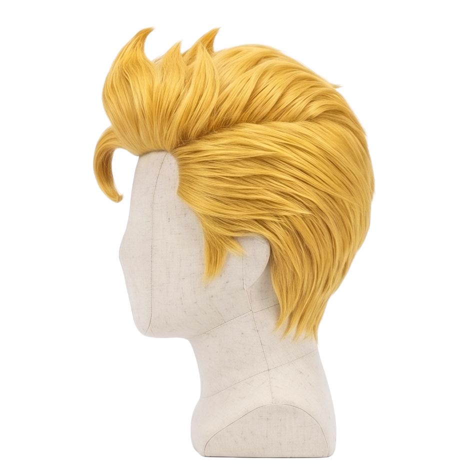 Takemichi Hanagaki wig displayed on mannequin with anime-accurate styling