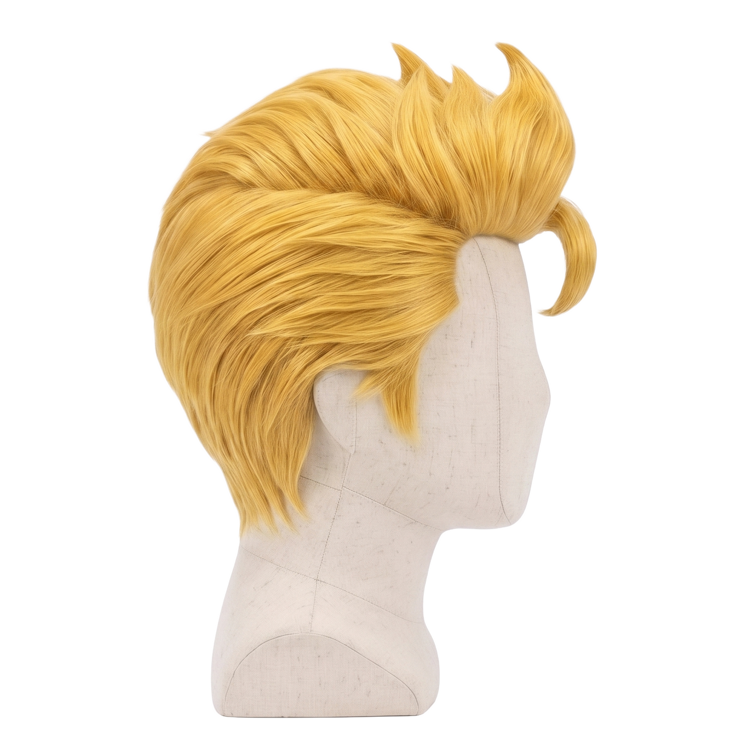 Side view of Takemichi wig showing raised faux hawk styling