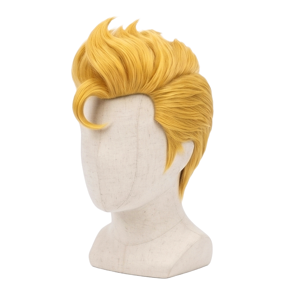 Handmade Tokyo Revengers cosplay wig with bold yellow hairstyle